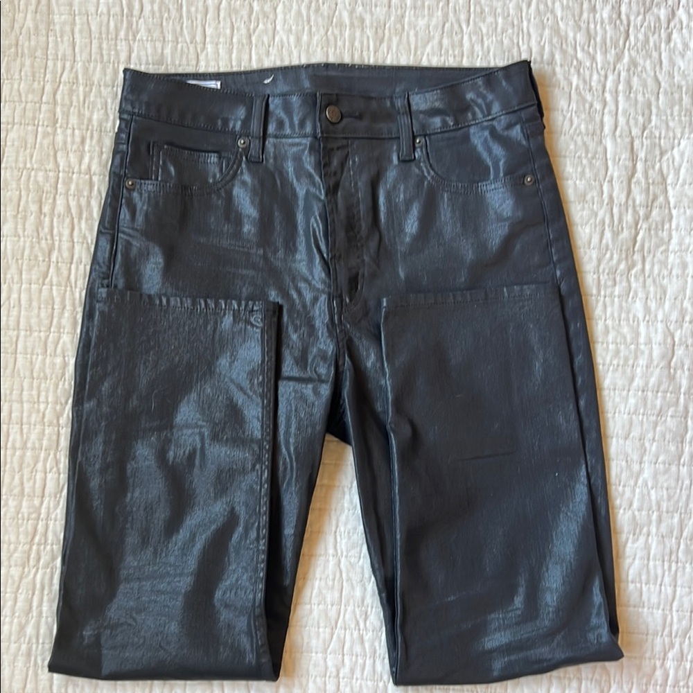 Vintage Slim Sky High Black Coated Jeans by GAP